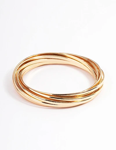 Gold Plain Molten Bracelet 9-Pack