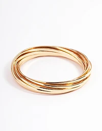 Gold Plain Molten Bracelet 9-Pack