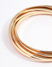 Gold Plain Molten Bracelet 9-Pack