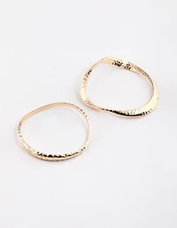Gold Stretched Hammered Cuff
