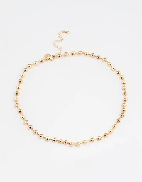 Gold Plated Brass Ball Chain Necklace