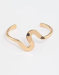 Gold Plated Brass Swirl Cuff Bracelet