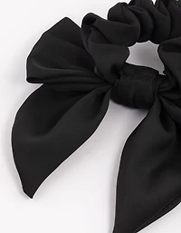 Black Medium Satin Scrunchie