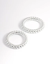 Silver Plastic Hair Spirals Pack