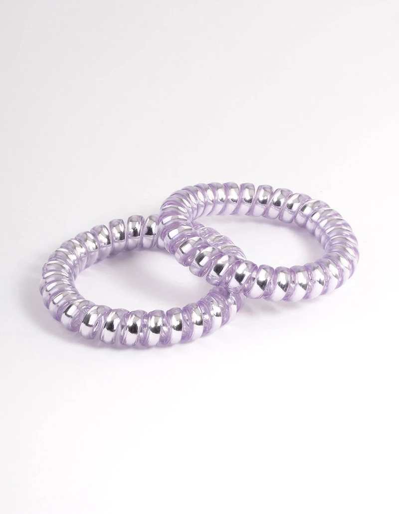 Paquet de spirales capillaires en plastique lilas