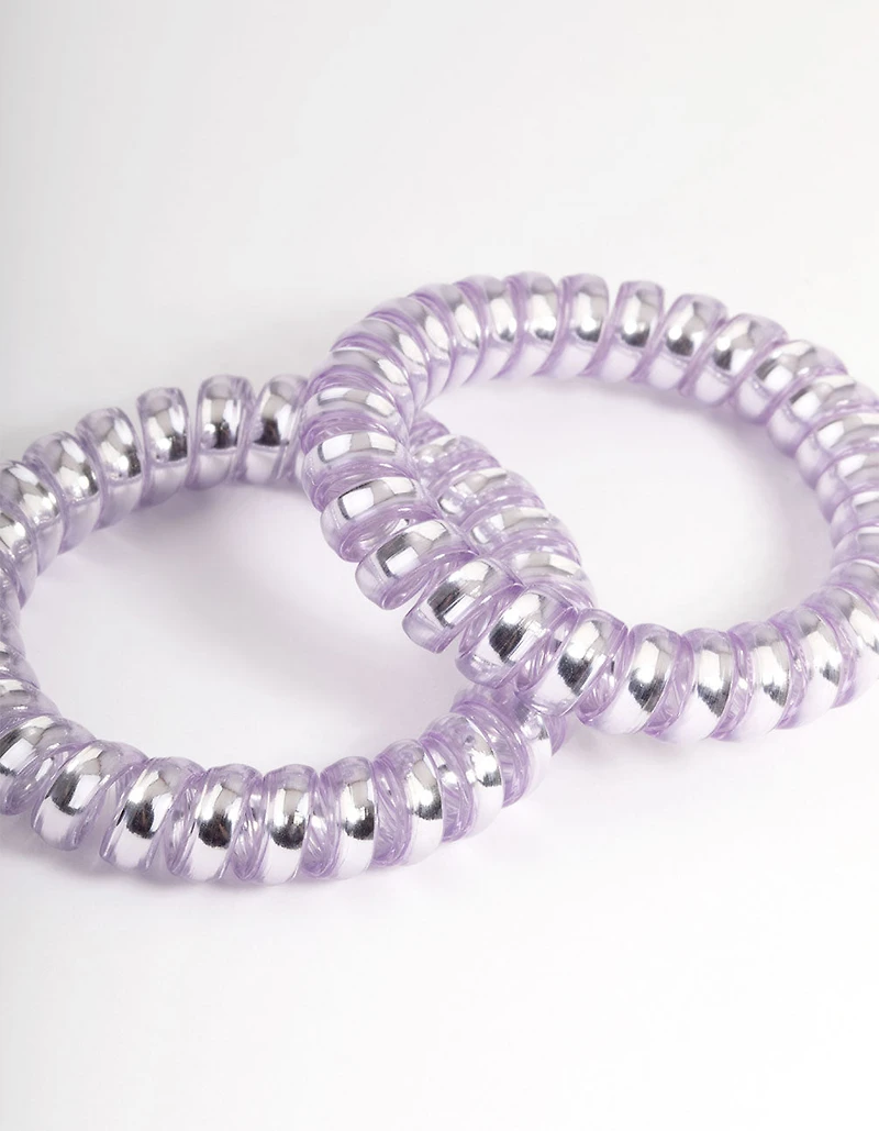 Paquet de spirales capillaires en plastique lilas