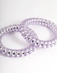 Paquet de spirales capillaires en plastique lilas
