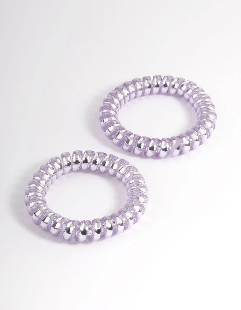 Paquet de spirales capillaires en plastique lilas