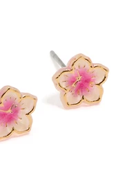 Gold Mini Frangipani Stud Earrings