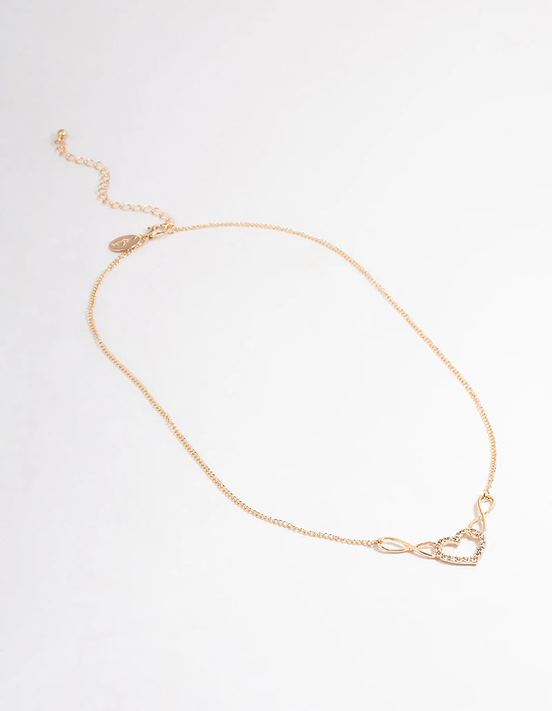 Gold Double Infinity Heart Necklace