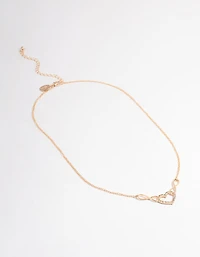 Gold Double Infinity Heart Necklace
