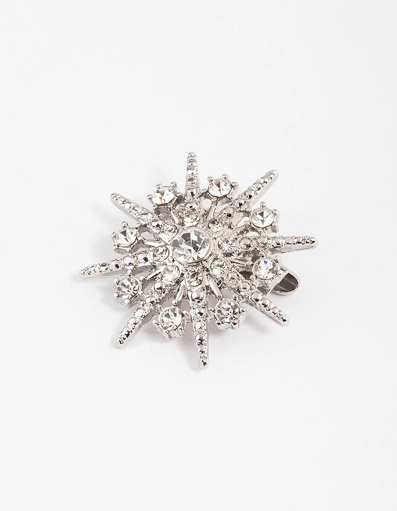 Silver Celestial Round Brooch