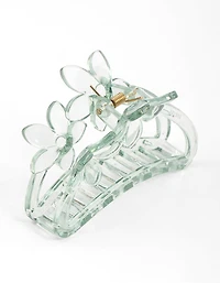 Mint Flower Claw Clip 9cm