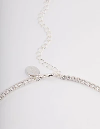 Silver Statement Y-Necklace & Earrings Set