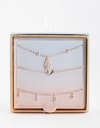 Rose Gold Diamante Fatima Bracelet Pack