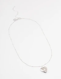 Silver Heart Locket Necklace