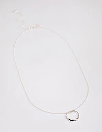 Silver Twisted Circle Necklace