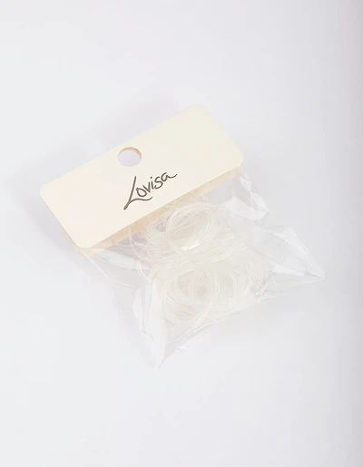 Clear Plastic Mini Hair Elastics 60pk