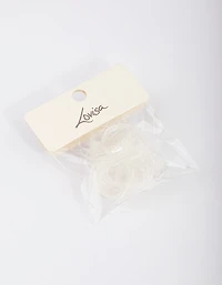 Clear Plastic Mini Hair Elastics 60pk