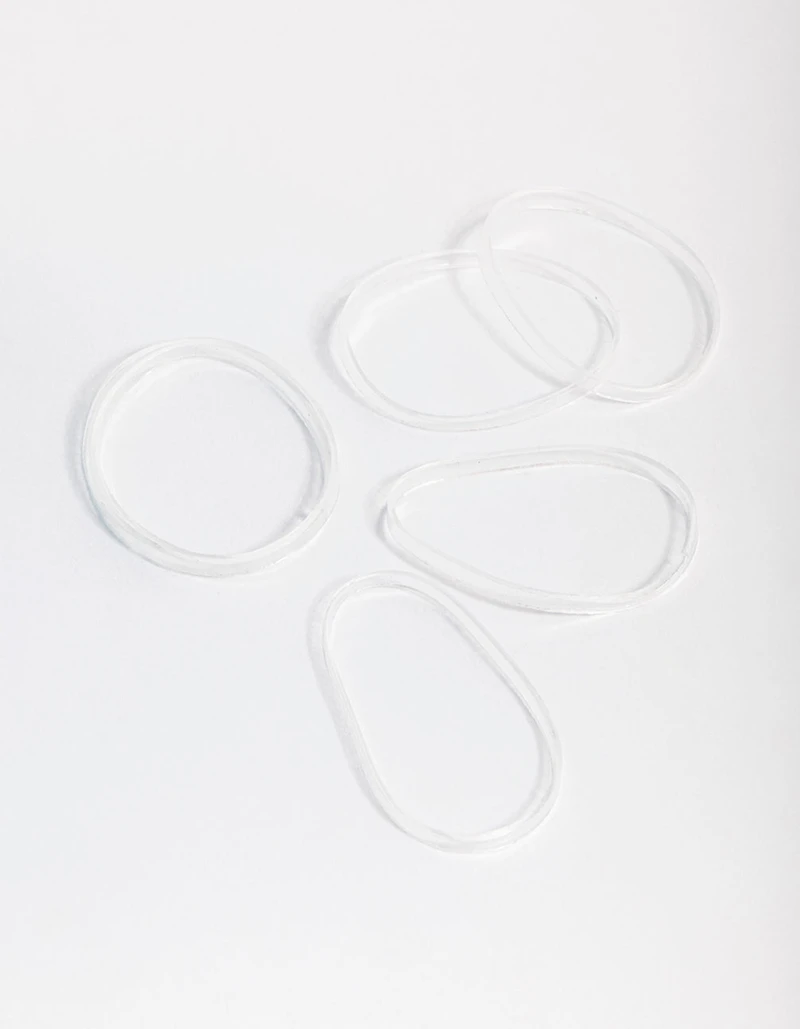 Clear Plastic Mini Hair Elastics 60pk