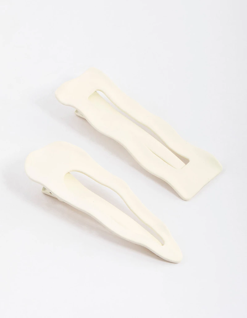 Cream Coated Wrap Mixed Hair Clip Pack