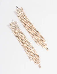 Straight Five Strand Drop Earrings