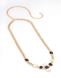 Gold Cross Pearl Belt Chain