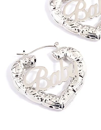 Silver Baby Statement Hoop Earrings