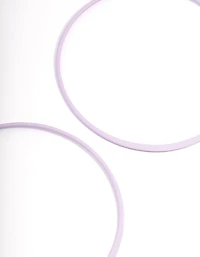 Boucles d’oreilles en cerceau à bord de feutre recouvert de violet 9 cm