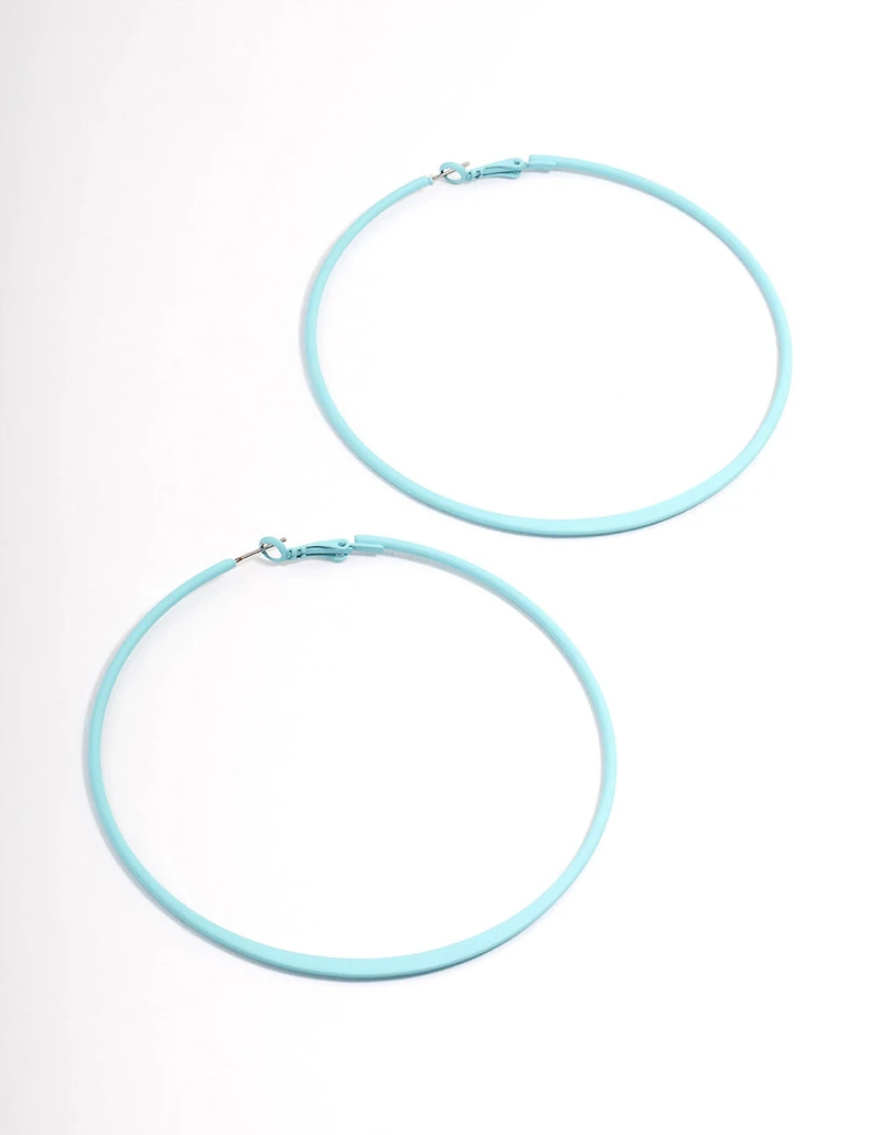 Coated Felt Edge Hoop Earrings 9cm