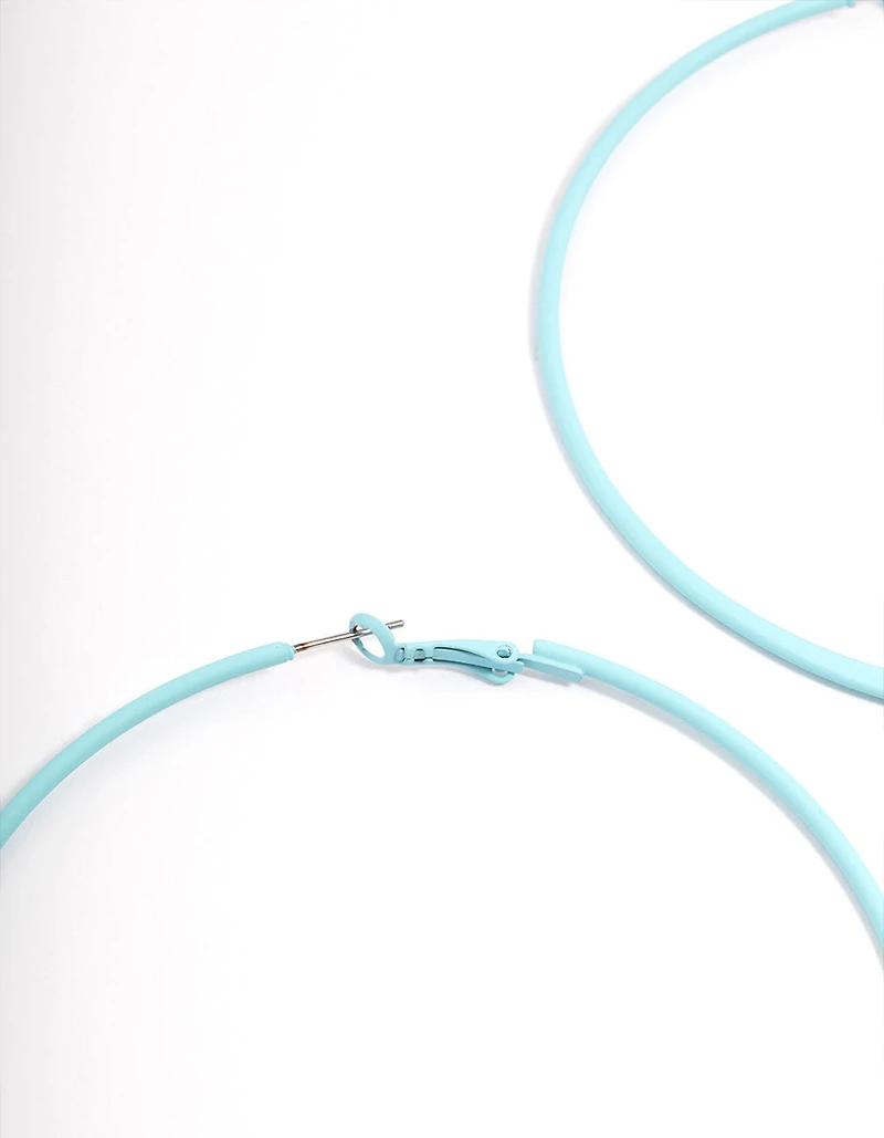 Coated Felt Edge Hoop Earrings 9cm