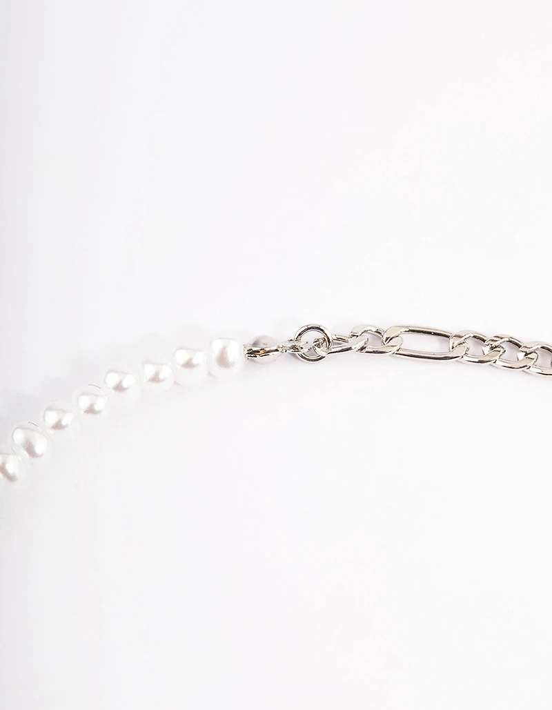 Purple Mushroom Pearl Chain Necklace