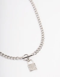 Silver Locket Pendant Necklace