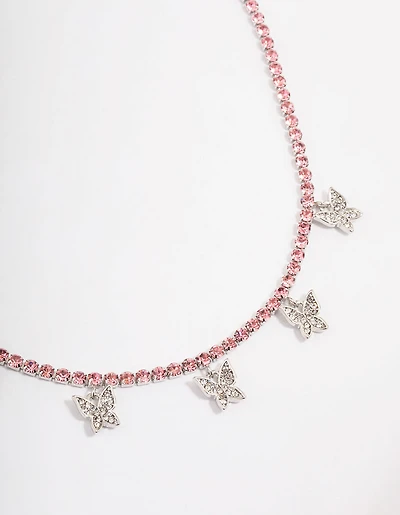 Silver Butterfly Curb Choker