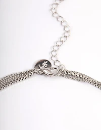 Silver Layered Smiley Gummy Necklace