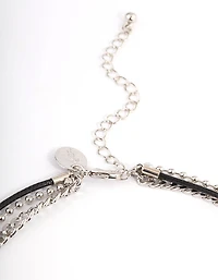 Silver Acrylic Flower Necklace