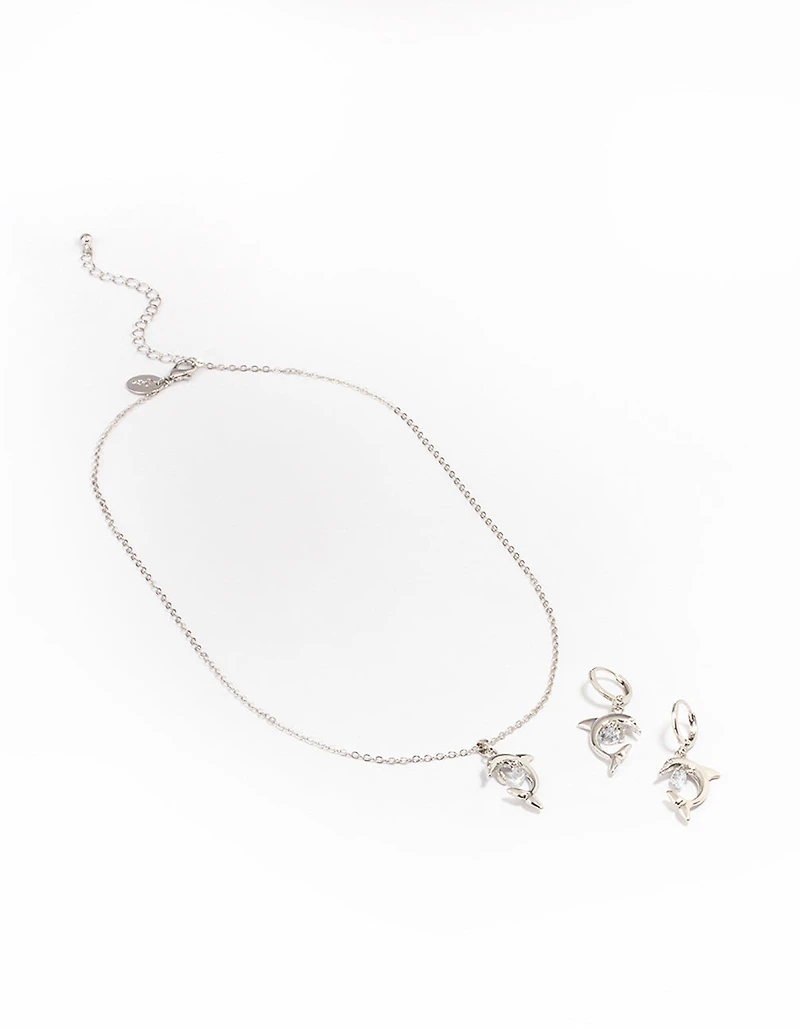 Silver Dolphin Jewellery Set