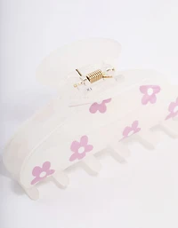 Acrylic Purple Flower Claw Clip