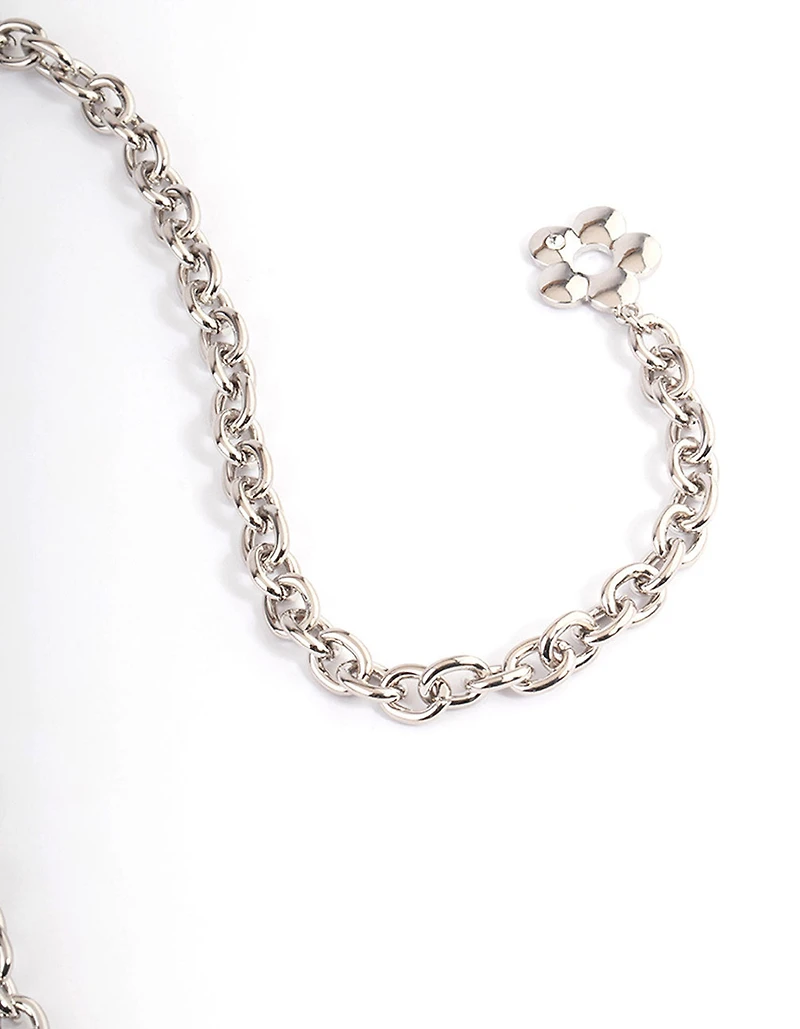 Silver Flower Charm Belt