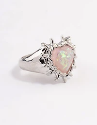 Silver Spark Heart Ring