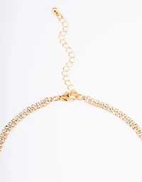 Gold Diamante Fringe Choker