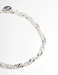 Silver Twist Chain Anklet