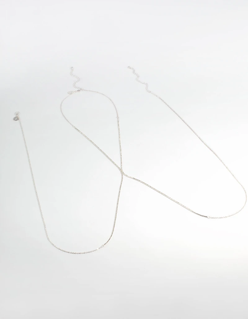 Silver Diamante Cross Body Chain
