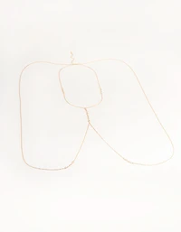 Gold Cubic Zirconia Centre Body Chain