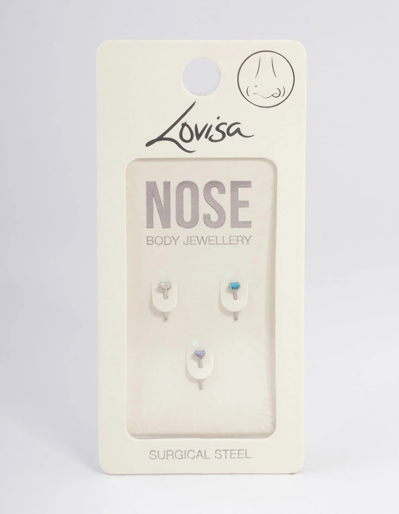 Surgical Steel Colourful Nose Pack