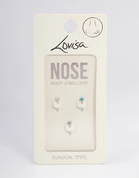 Surgical Steel Colourful Nose Pack