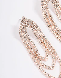 Rose Gold Mini Oval Cupchain Drop Earrings