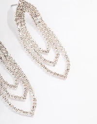 Boucles d’oreilles en chaîne en forme de Mini Ovale en Argent