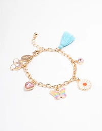 Kids Gold Bright Motif Charm Bracelet