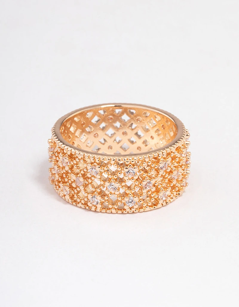 Gold Filigree Band Ring